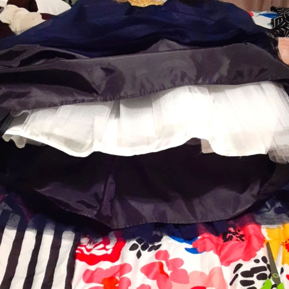 Flower Girl Dress, Handmade Custom Made, Navy Gold Pearl & Sequin Embellishments - Picture 10 of 15